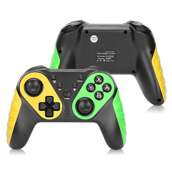 Bluetooth trådlös handkontroll fjärrkontroll joystick gamepad gyroskop för Nintend Switch ProYellow Green