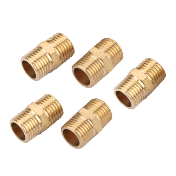 1/2\" Messing Rørfitting Hex Nippel Vandrørs Tilslutningstilbehør (5 stk)