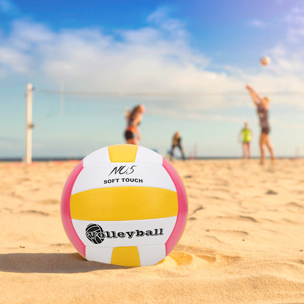 LEIJAIER PU Butyl Liner Maskinsömnad Standard Mjuk Anti Explosionsvolleyboll för träningstävling (Rosa)