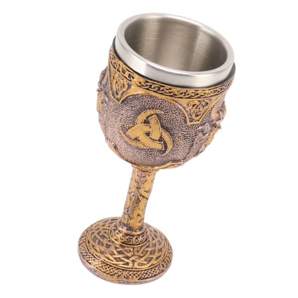 Nordisk Viking Goblet Retro Resin Rustfrit Stål Ølkrus til Cocktails Whisky Rødvin