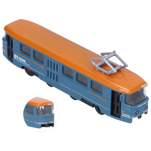 Barn Legering Trolleybuss Leketøy Barn Simulering Trekk Tilbake Buss Modell Dekorasjon Bursdagsgave Blå