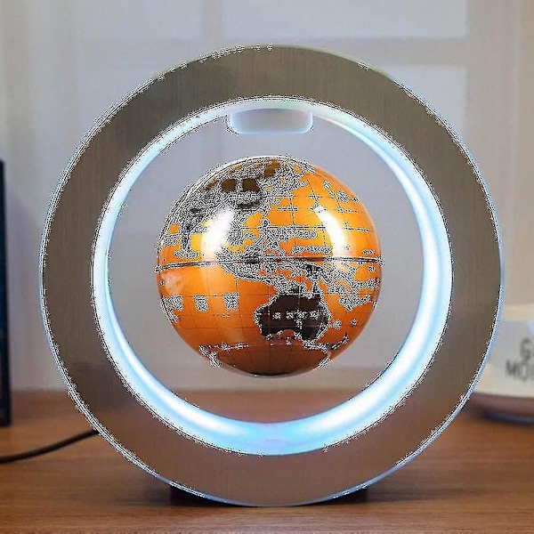 Flytande magnetisk levitation rund LED-världskarta Globe - Anti Gravity, Flera färger AU-kontakt GULD