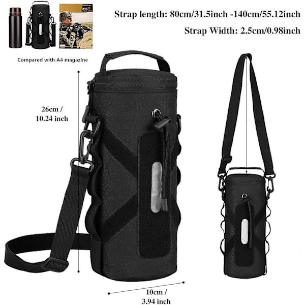 Vattentät vattenflaskväska 550ml/800ml/1000ml Militär Stil Taktisk Nylon Molle System Utomhus Vattenflaskhållare