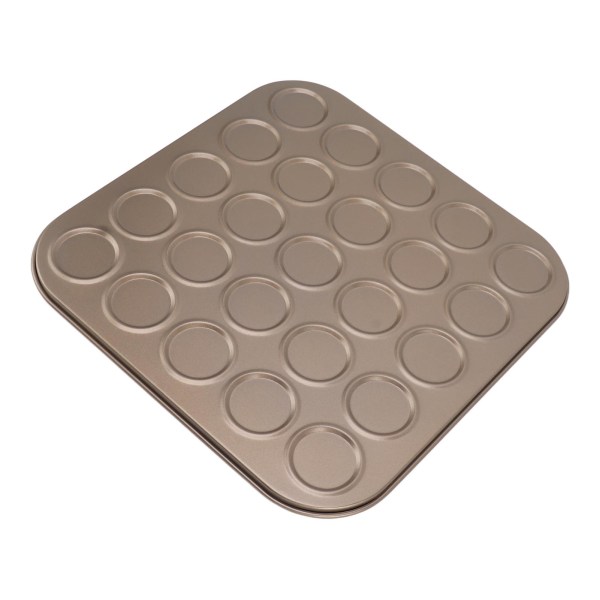Muffin Top Pan Macaron Bakform Muffinbricka Bakform Kolstålsbakform för ugnsbakning Guld 25 hål