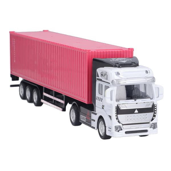 Container Truck Modell 1:48 Levande Utsökt Vacker Dekorativ Leksaks Prydnad för Över 3 År Gammal Rosa