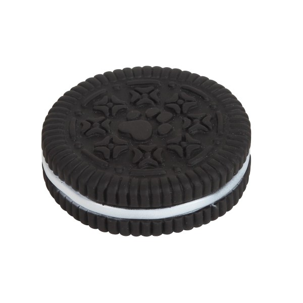 Interaktiv pipande hundleksak, slitstark gummituggleksak i oreo-kakaform med ljud, tandrengöringsfunktion och bekväm service