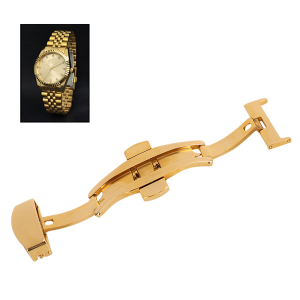 Watch i rostfritt stål Spänne Klockband Låsbytestillbehör Guld20mm