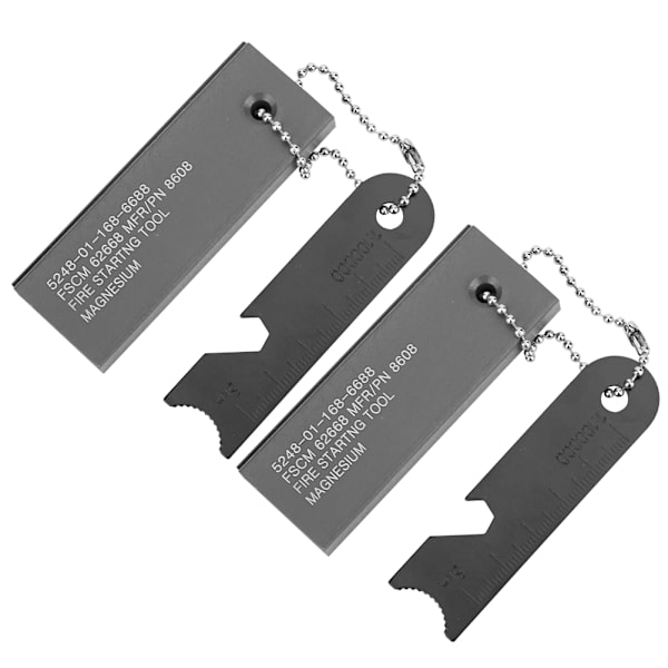 2-pack bärbar magnesiumblock flinta tändare utomhus camping vandring överlevnadsverktyg