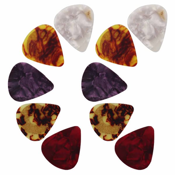 10 st Gitarrplektrum Halkfria Färgglada Celluloid Bärbara Instrument Tillbehör Set Kit