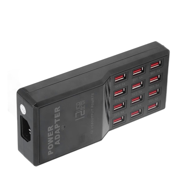 Multiport USB-oplader 12A High Power 12-porte USB-ladestation til MP3 MP4-mobiltelefoner EU-stik AC 100-240V EU-stik