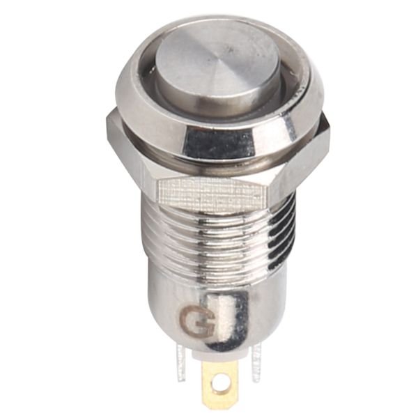 8mm Trykknappbryter IP65 Vanntett Rustfritt Stål Trykknapp Startbryter 3VHvit