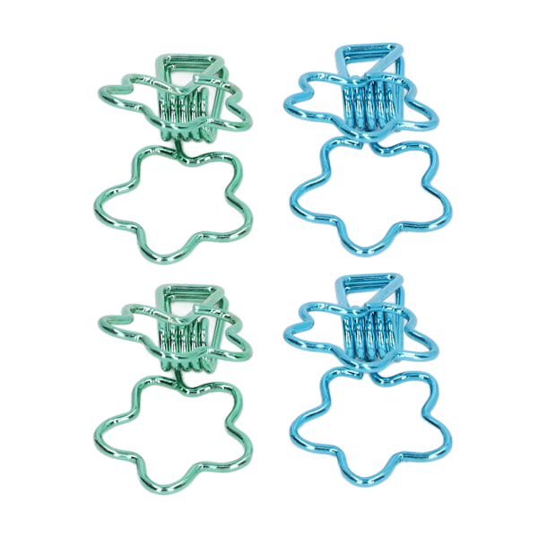 100 stk. Binder Clips Hule Søde Blomsterform Robuste Metal Små Binder Clips til Kontordokumenter Konto
