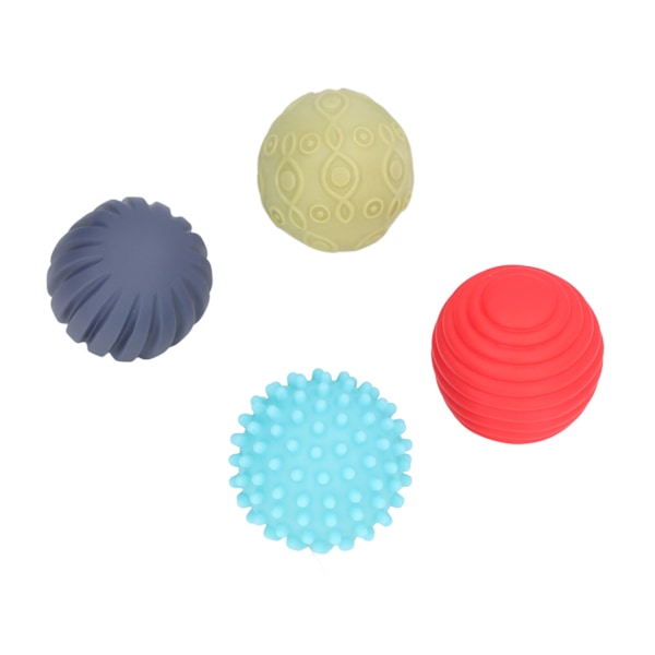 4 stk Baby Sensory Balls Teksturert Forskjellig Farge Form Palm Massasje Squeeze Ball Toy Set