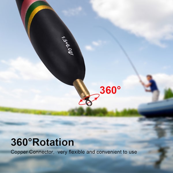 3 stk 1,5+6g 1,5+5g 1,5+4g Slitesterk fiskeflottsett i tre Bobbers-utstyr tilbehør
