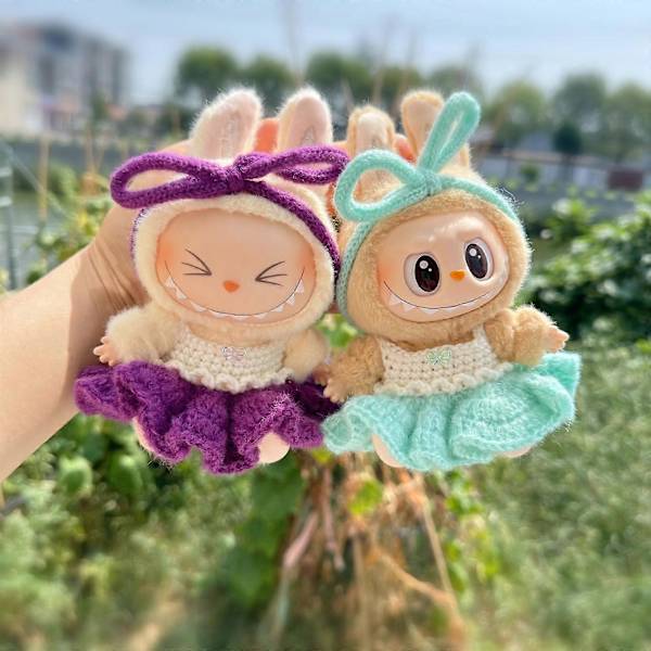 Plyschfigur Overall Kjol Låtsaslek Kläder DIY Klä upp för 17cm Dockor violett