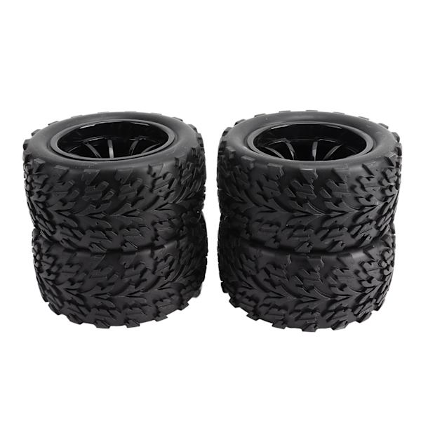 4 kpl RC-auton renkaat Kumista Musta RC-renkaat ja vanteet Sarja TRAXXAS SLASH RC Short Course Truck 1/10