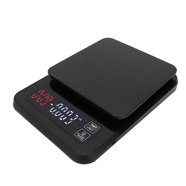 5 kg/0,1 g Høj præcision LCD digital kaffevægt Elektronisk køkkenvægt med timingfunktion 5 kg/0,1 g