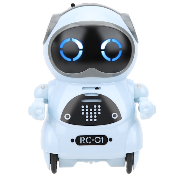 939A Robot Legetøj Interaktiv Stemmegenkendelse Optag Sang Dans Mini RC Robot LegetøjBlå