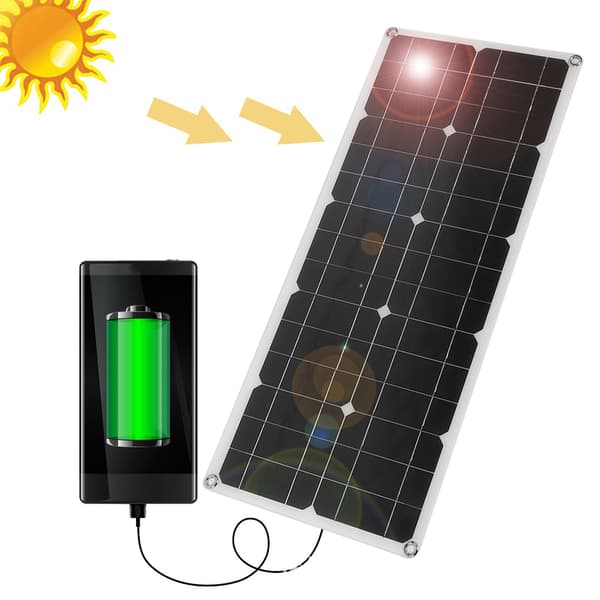 Vanntett USB solcellepanel med 10A solcelleregulator Utendørs lading for bil, yachtbatteri, båt
