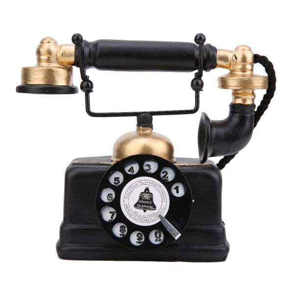 Vintage retro antik telefon trådbunden sladd fast telefon hem skrivbord dekor prydnad