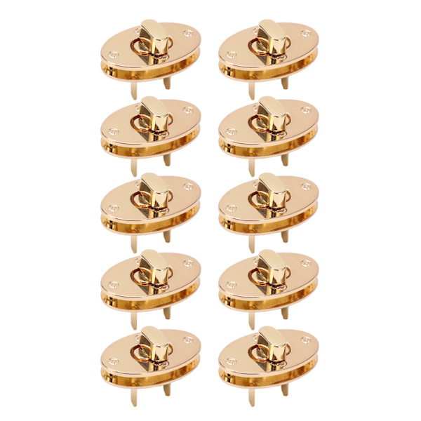 10 st Lås Spänne Klassisk Design 4cm Vridlås Spänne Handväska för DIY Läderhantverk Plånböcker Handväska