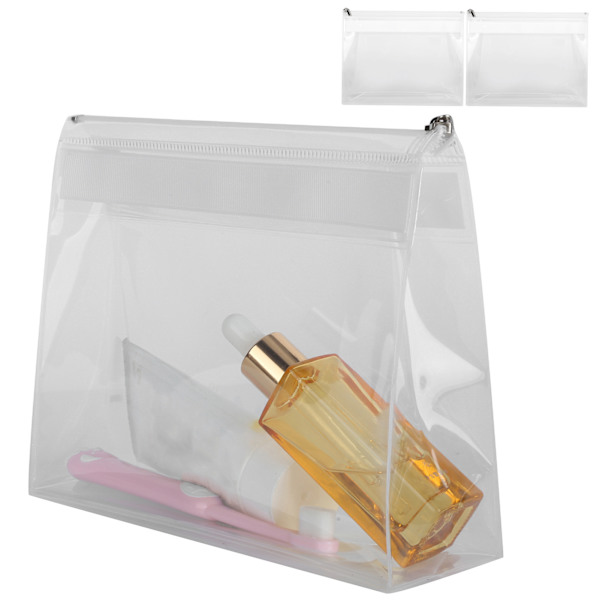 2 stk EVA Transparent Makeup Taske Rejse Bærbar Kosmetisk Toiletartikler Opbevaring Taske Organizer