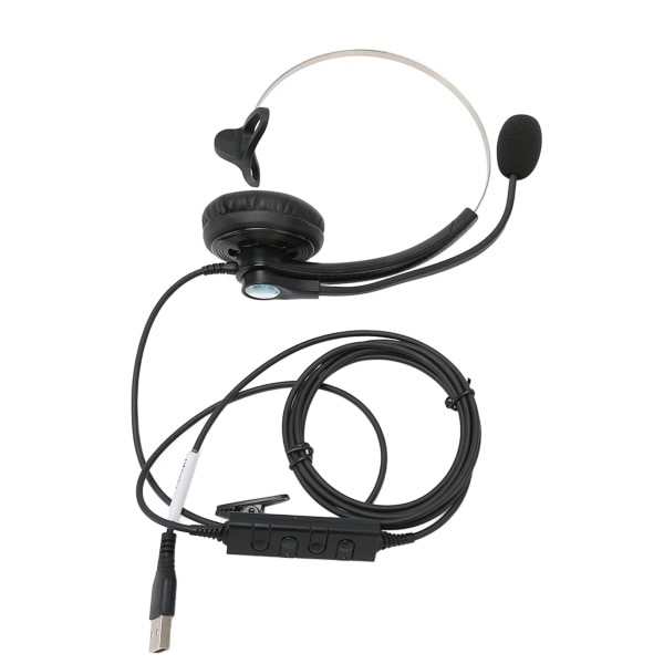 Single Ear Wired Headset Brusreducerande HD Calling Telefon Headset för Call Center Office Business Online Course USB Interface