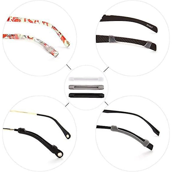 Briller Stang Spidser Ærme Holder - 4 Par: Bløde Silikone Anti-slip Elastiske Brilleholdere