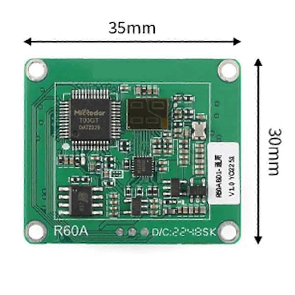 R60ABD1 60G Millimetriaaltotutka-anturi Hengityksen unen seuranta Hengitys- ja sydämenlyöntiaalto Biosensing-moduuli