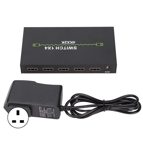 High Definition Multimedia Interface Splitter 4k 1 in 4 Out Stabil Pålitelig Praktisk Datamaskin Enhet Spenning 100‑240VUK Plugg