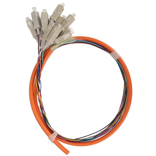 Fiberoptisk kabel 1 meter 12-tråds multimodus lavt innsettingstap keramisk ferrule patchkabel for telekommunikasjon