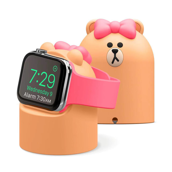 Uropladerstander Silikone Cute Cartoon Universal bærbar uropladningsholder til IWatch Type 4