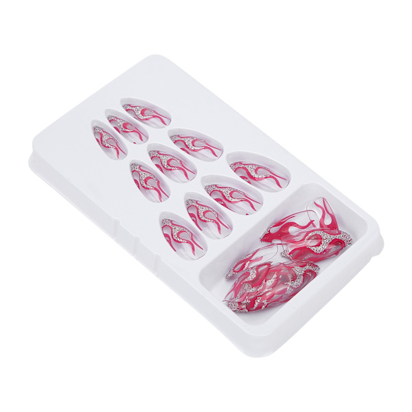 24ST falska konstnaglar cover lång tryck Färgglada konstnaglar för DIY Nail Art SalonN9