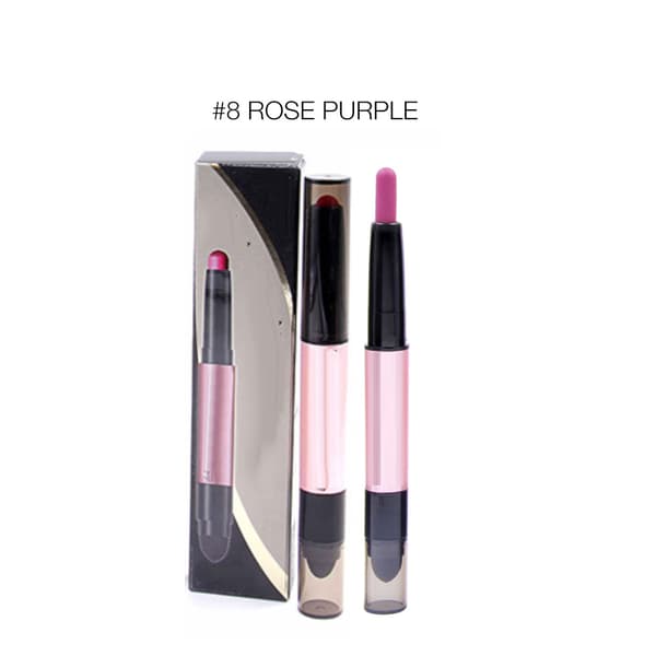 Dobbelthodet matt lipgloss leppestift langvarig vanntett leppestift 8#