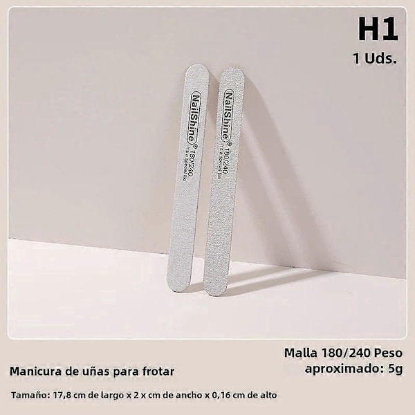 1 stk. Neglepleiesvamp Blandet Sandpapir og Dobbeltsidig Pusser for Manikyr Holdbare Negleprodukter H1