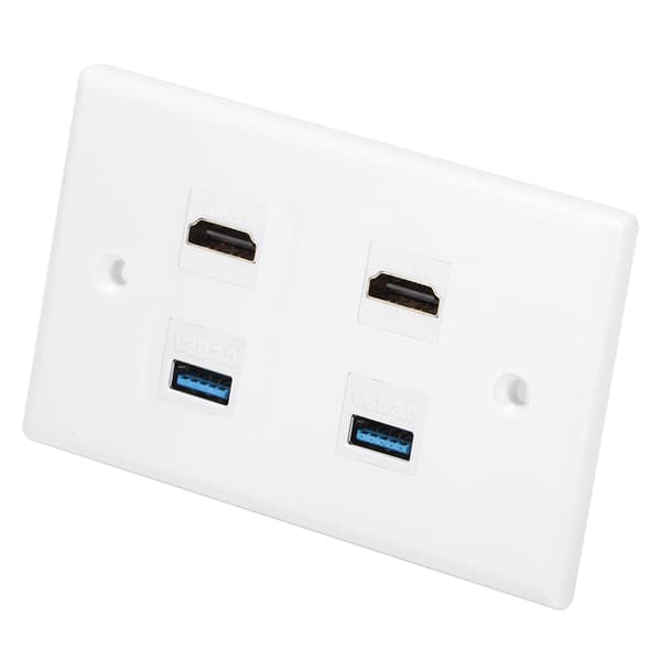 2 HDMI hun til hun spænde 2USB spænde vægplade panel til hjemmehotel
