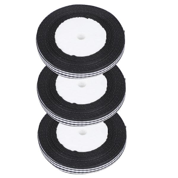 3 rullar schackrutig satinband jul bröllop presentinslagning tårtdekoration 1 cm bredd 25 meter/rulle