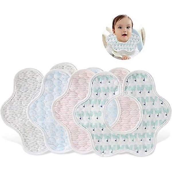 Babyhaklapp Blomma, Baby Toddler Haklappar, Mjuk Bomull Blomma Form Baby Haklapp Dregelscarf Matning Babyhaklappar