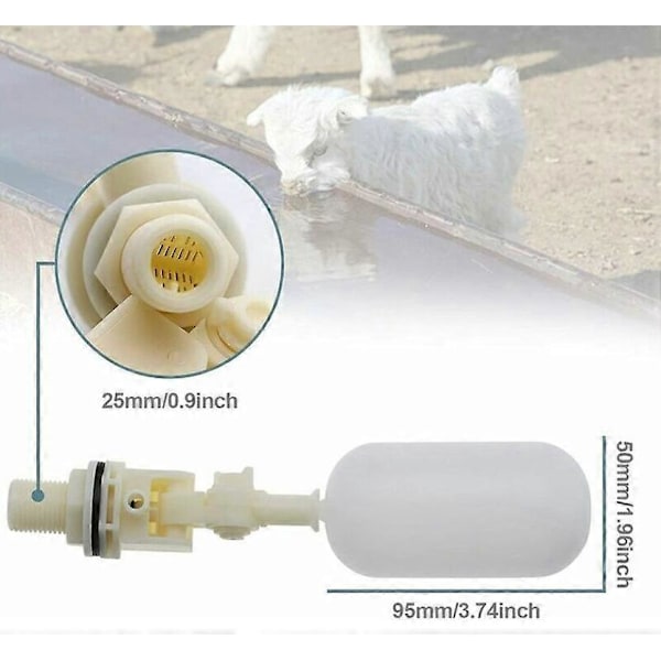 2 stk. 3/4 tomme Automatisk Vann Float Ventil Kuleventil for Akvarium 25mm