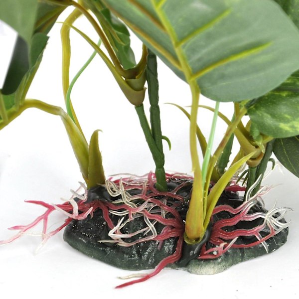 Liten Kunstig Grønn Lotusbladplante for Akvarium 12cm Dekor