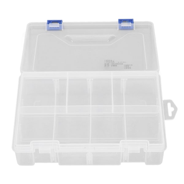 Fackbox 2 lager 8 rutnät Smådelar Organizer Transparent PP Förvaringsbehållare med justerbara avdelare