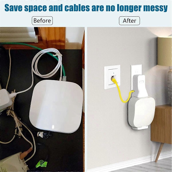Hållare för Eero Pro 6 Mesh WiFi-router med kabelhantering, stativ, vit50
