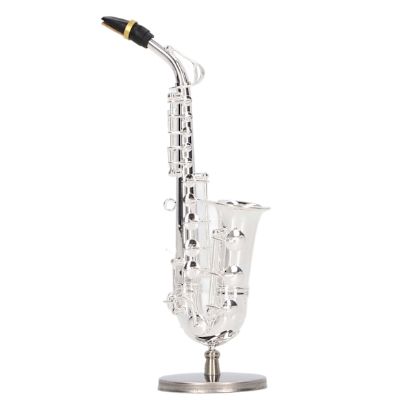 Alto Saksofon Ornament Mini Saks Dekorasjon Musikk Instrument Modell Gave med Boks Base 14cm