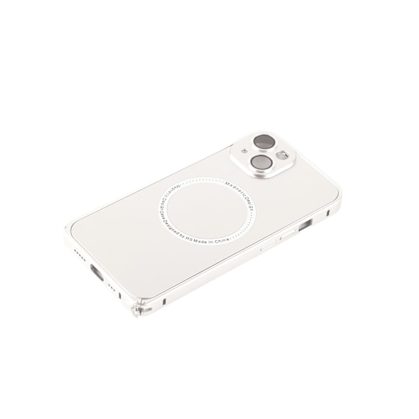 Magnetisk phone case för IOS-telefon 14 360 graders skydd Reptåligt professionellt cover Silver