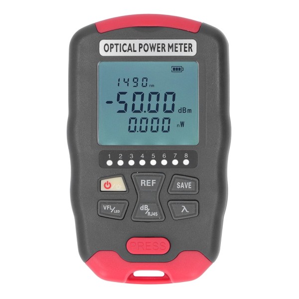 3 i 1 Fiberoptisk Power Meter LED-lampe Optisk Netværkskabel Tester 10KM Rød Lys Kilde AUA-D50 (-50-26dBm)