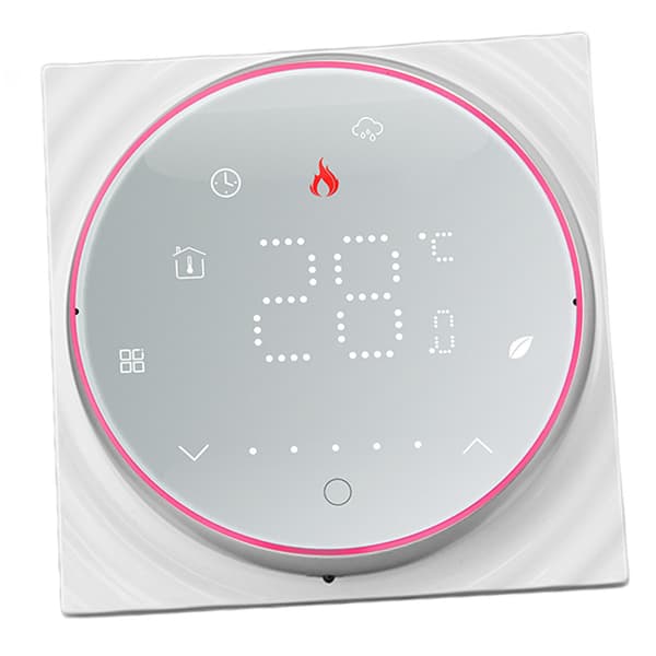 LED Smart Termostat for Vannvarming Programmerbar Termostat Nøyaktig 7-dagers Programmerbar Termostat AC95‑240V Firkantet Base Hvit