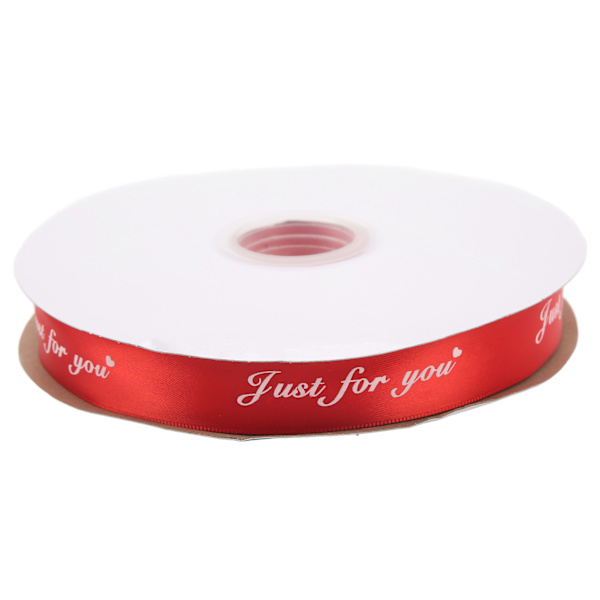 100 yards rött satinband 2,6 cm bredd dubbelt satinband glansigt polyester rött band tunt för festdekoration