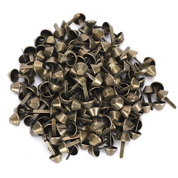 200Pcs Flat Feet Studs Antique Brass DIY Leather Luggage Handbags Craft Accessories 12mm