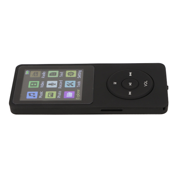 Digital musikafspiller 1,8 tommer LCD-understøttelse Lille hukommelseskort Ultratynd MP3 MP4-afspiller med tilbehør Sort