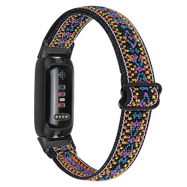 Fitbit Inspire 3 Elastinen Punottu Nylon Solo Loop Urheilukellohihna - Musta5